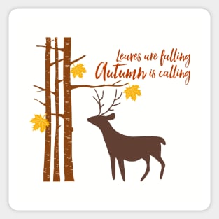 Leaves Are Falling Deer Sticker